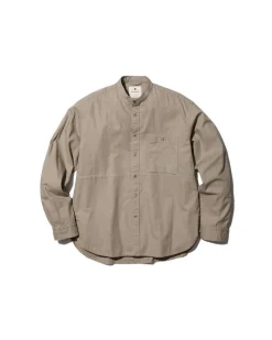 Snow Peak Organic Cotton Poplin Stand-Collar Shirt^ Tops